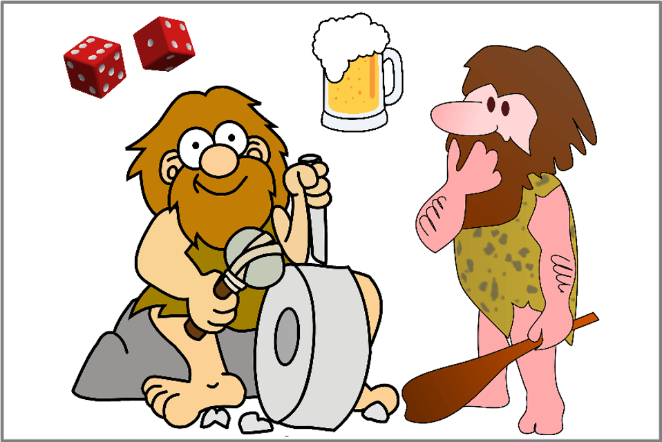 Two Cavemen Stopped at a Pub for Drinks … Introducing a New Series : Dice and More Dice